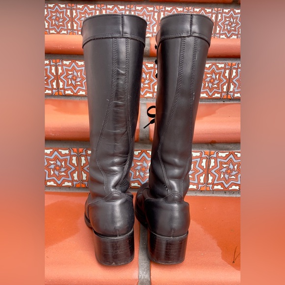 RARE FIND!! Frye Campus Lug Tall Lace Up Black Boots~size 7 - Picture 8 of 11